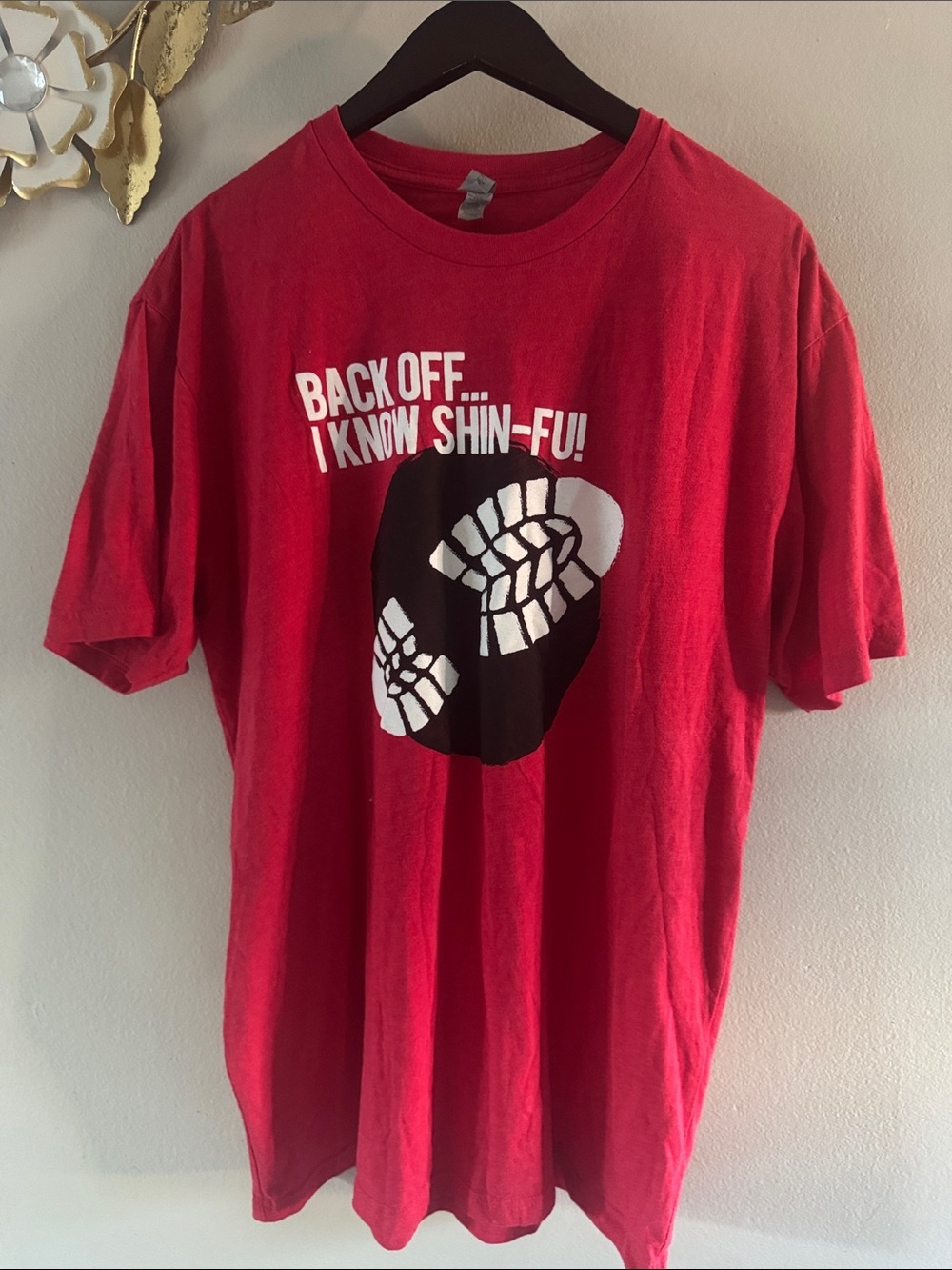 Next Level Apparel Red T-Shirt with Gray Tag